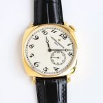 High Quality Vacheron Constantin Patrimony Replica White Dial Black Leather Strap Watch